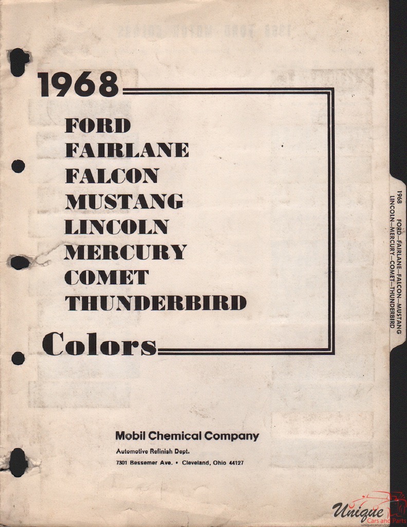 1968 Ford Paint Charts Arco